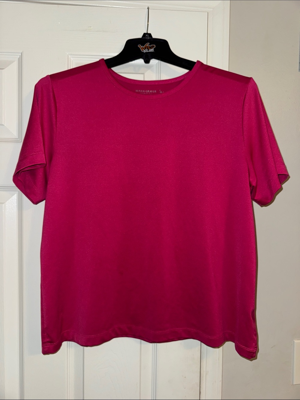 Susan Graver Vibrant Fuchsia Short-Sleeve Crewneck Tee
